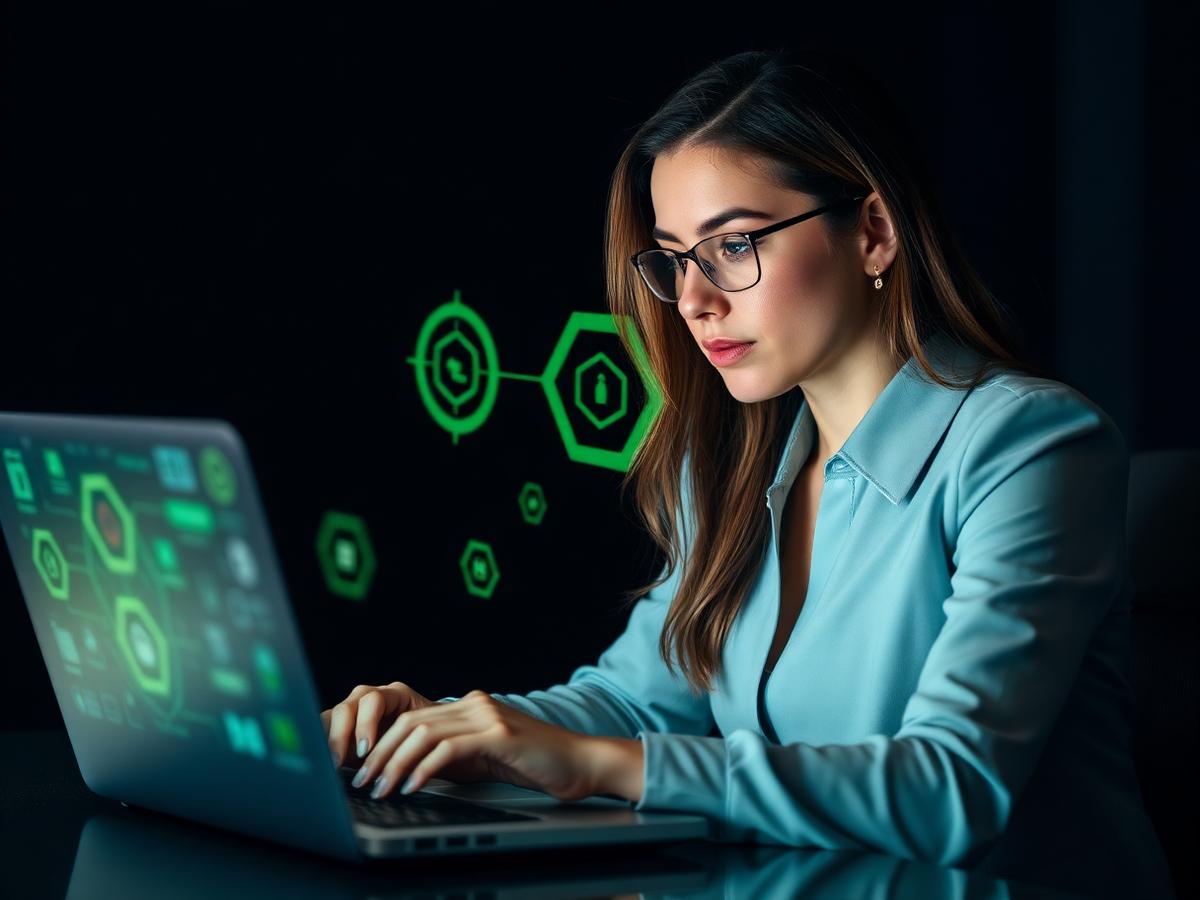 Profissional utilizando inteligência artificial para evolução de carreira